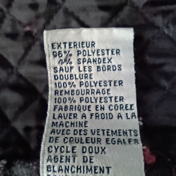 Talbots Black Quilted Jacket Snap Front Corduroy Trim 1XL - Picture 6 of 7